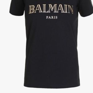 Authentic Balmain T Shirt Women Black Medium